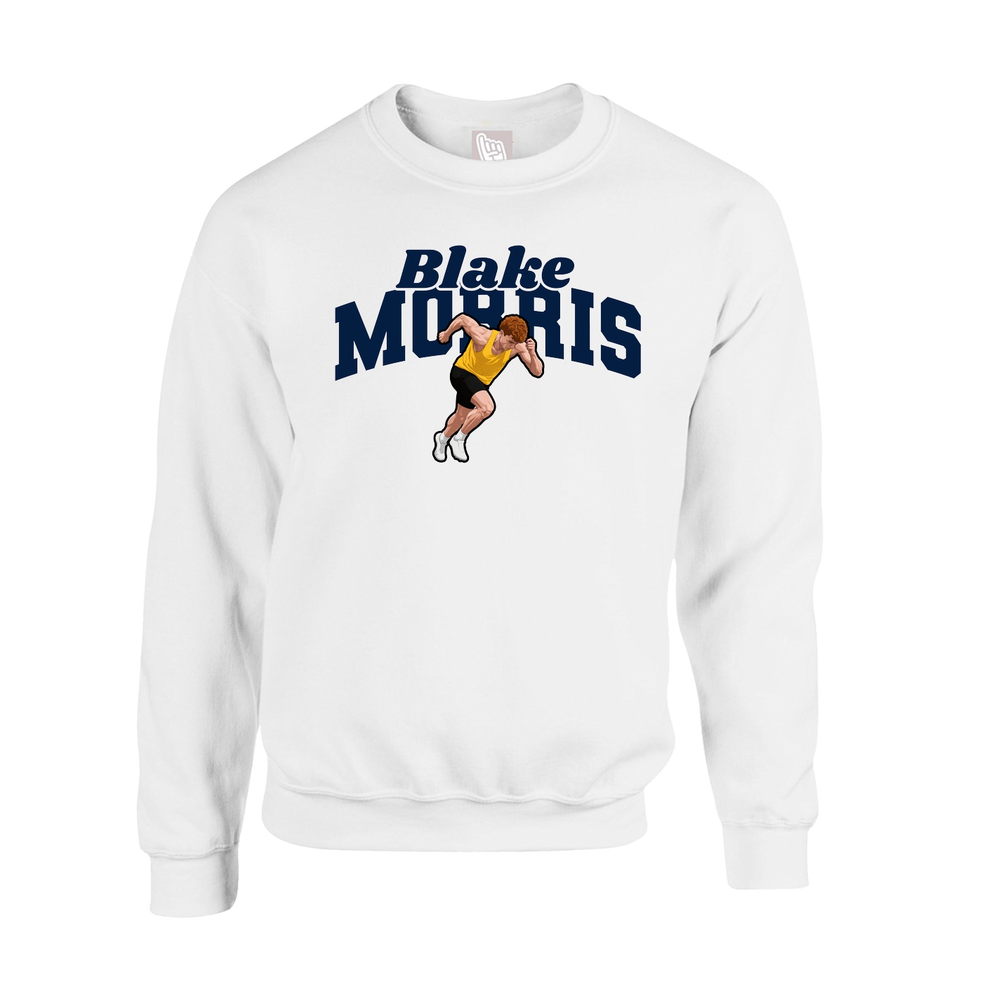 Fleece Crew — Signature Arch in White