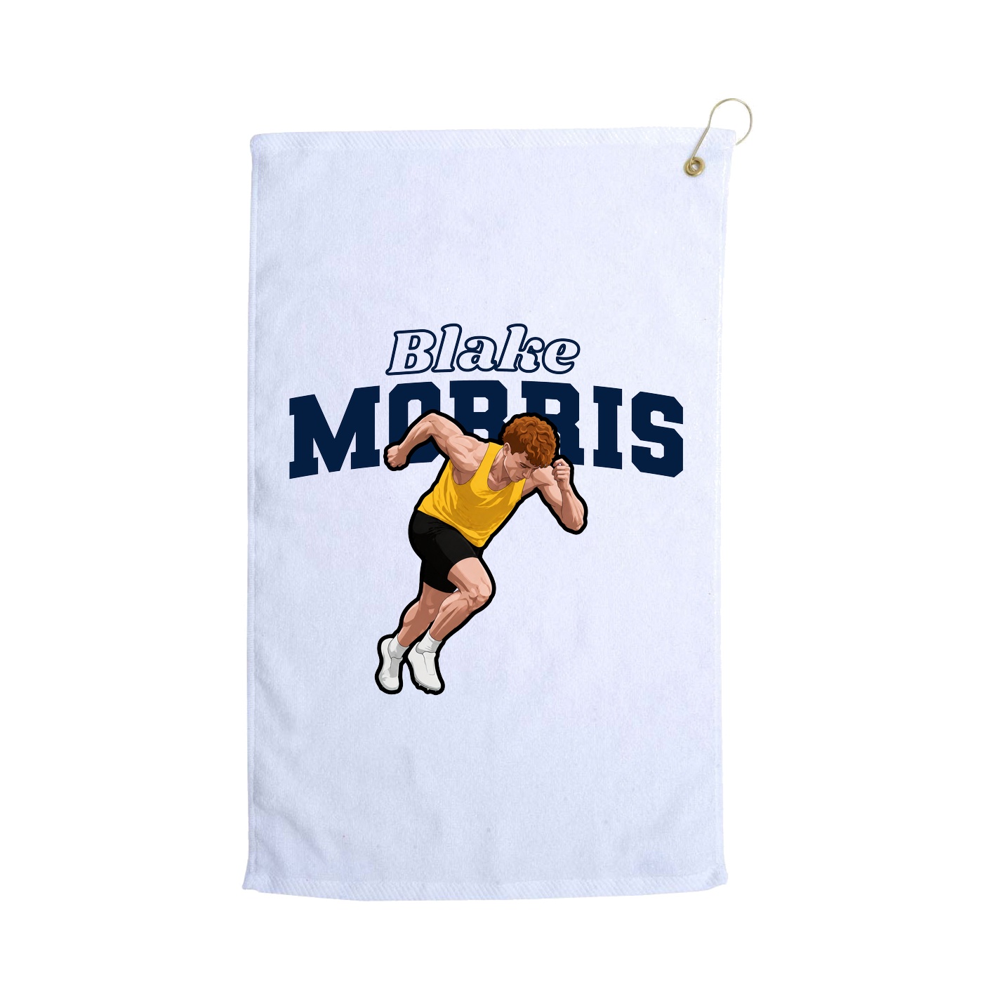 Golf Towel — Name Arch in White