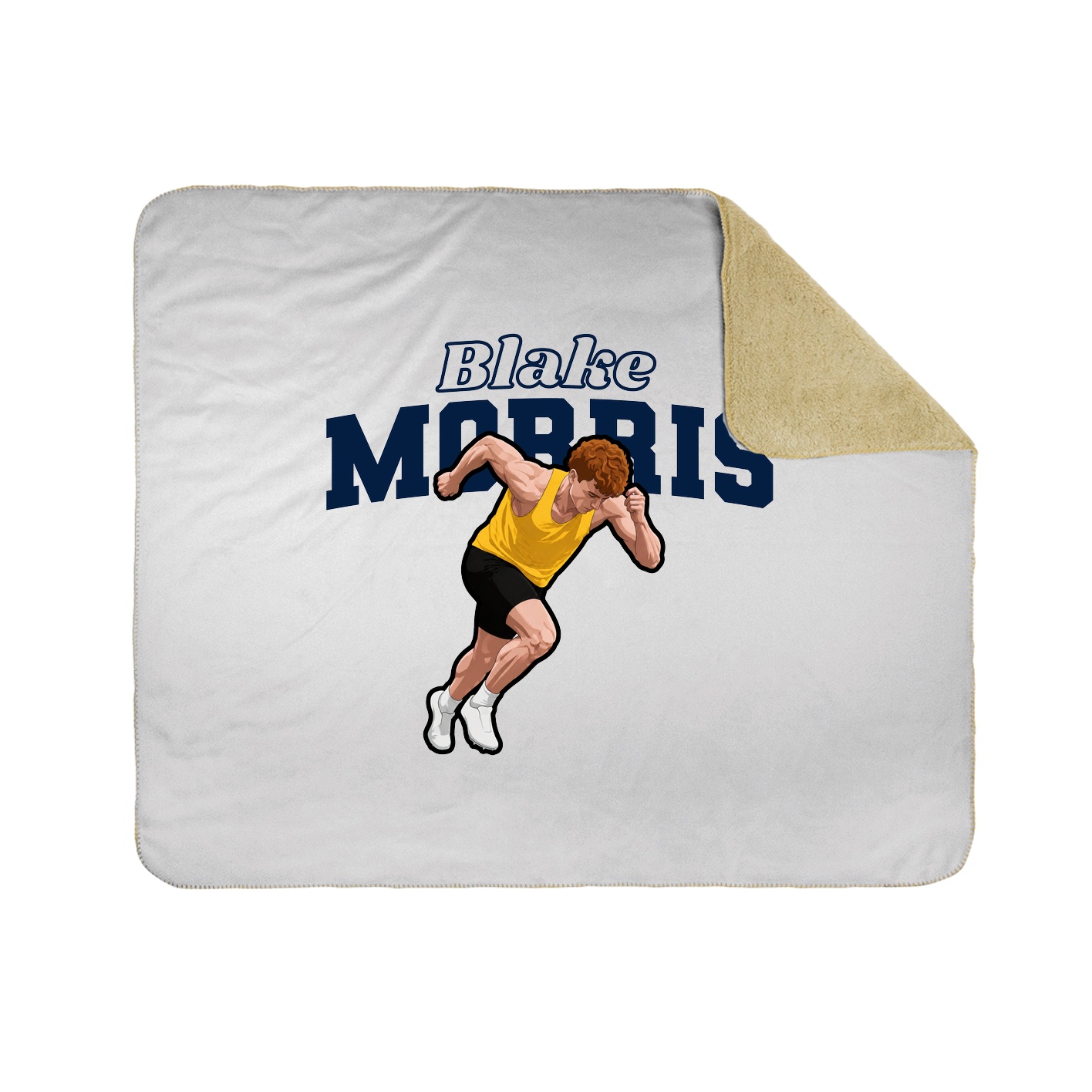 Throw Blanket — Name Arch in White