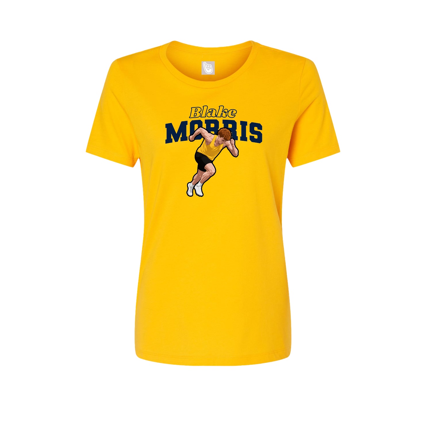 Fitted Women's Tee — Name Arch in Gold