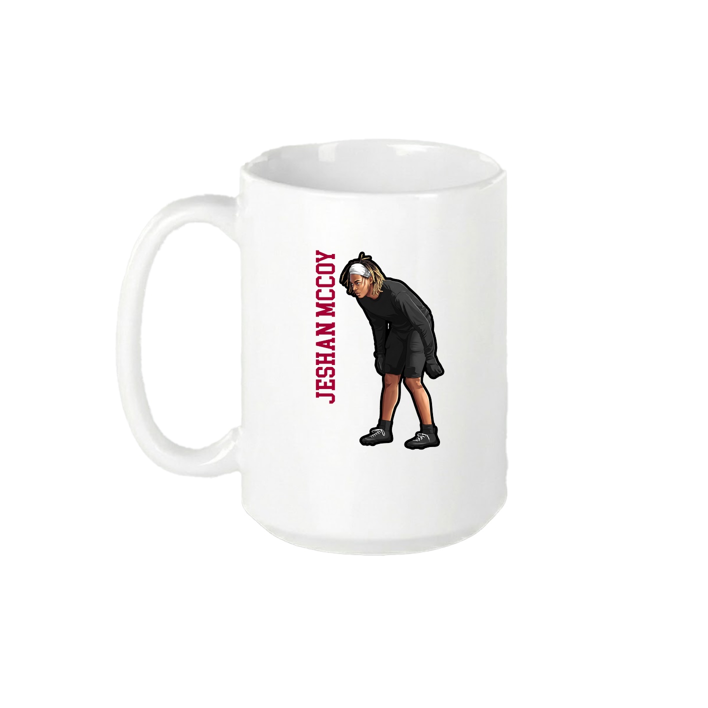 15oz Coffee Mug — Name Vertical in White