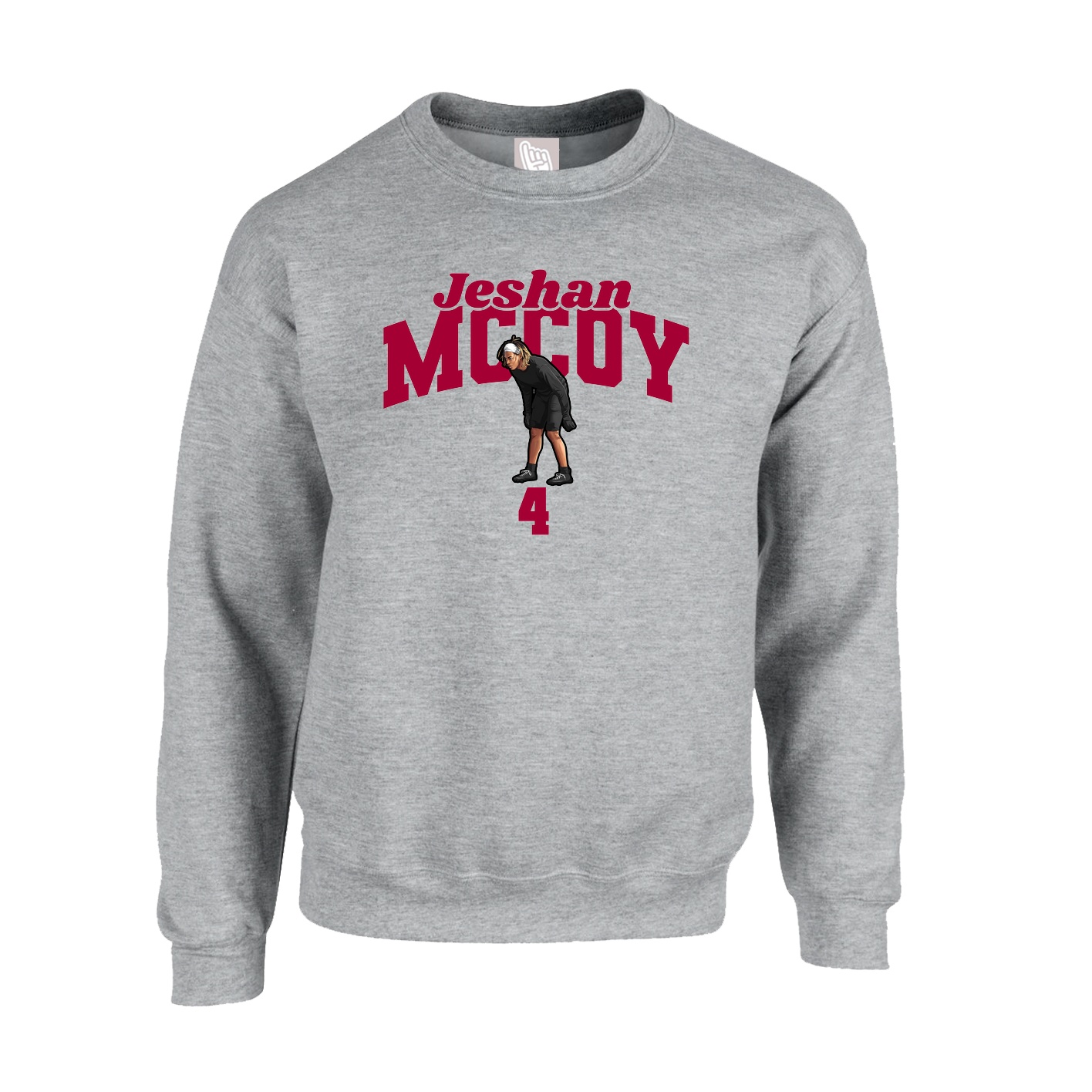 Fleece Crew — Signature Arch in Grey