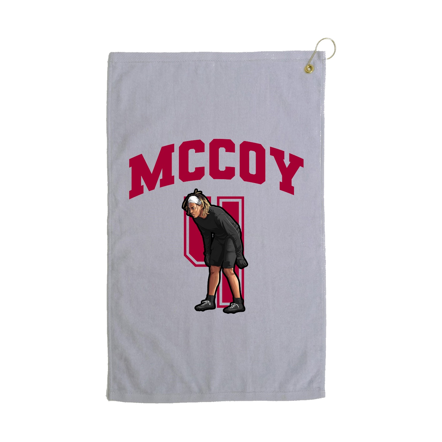 Golf Towel — Number in Grey
