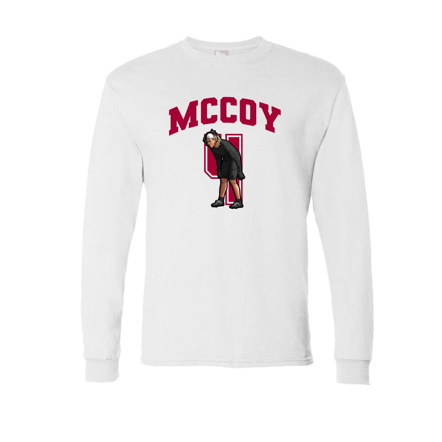 Long Sleeve Tee — Number in White