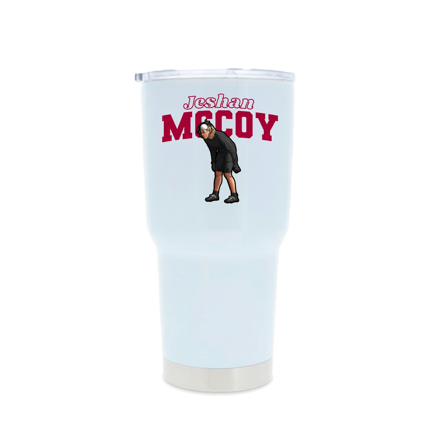 30oz Stainless Steel Tumbler — Name Arch in White