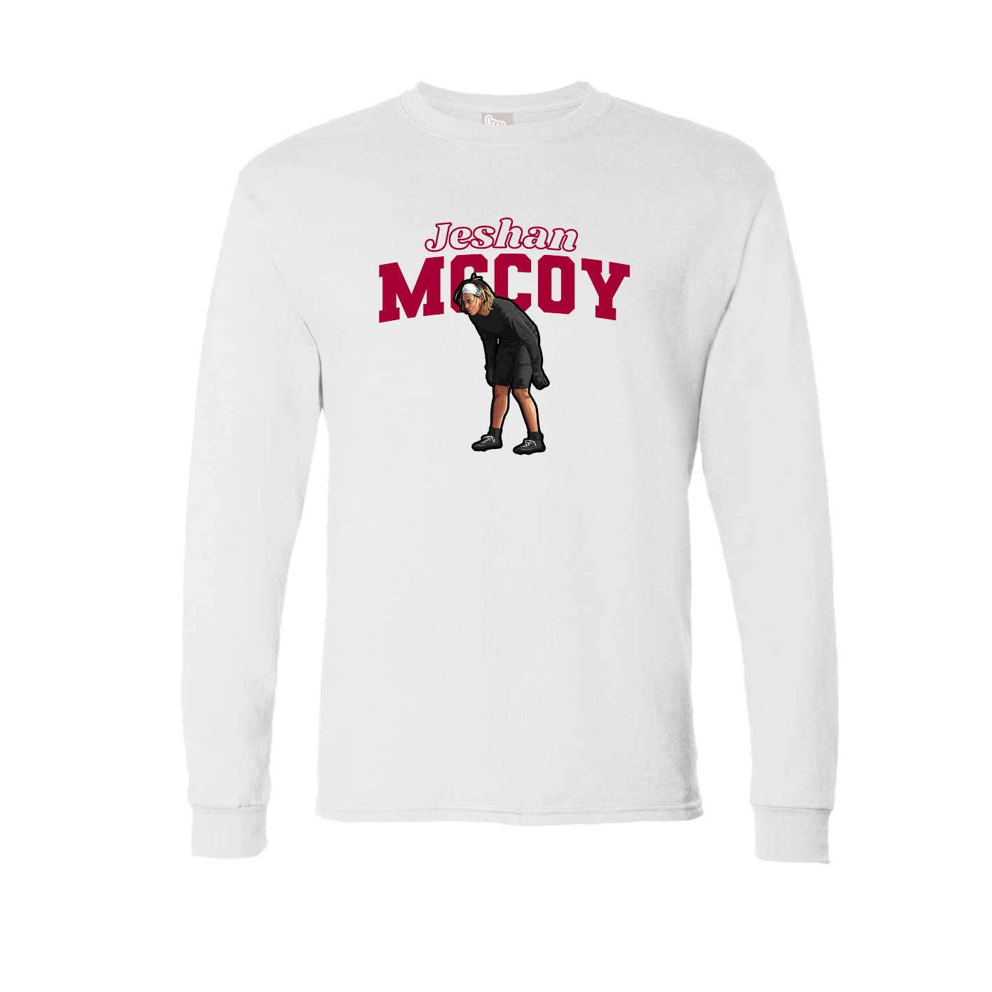 Long Sleeve Tee — Name Arch in White