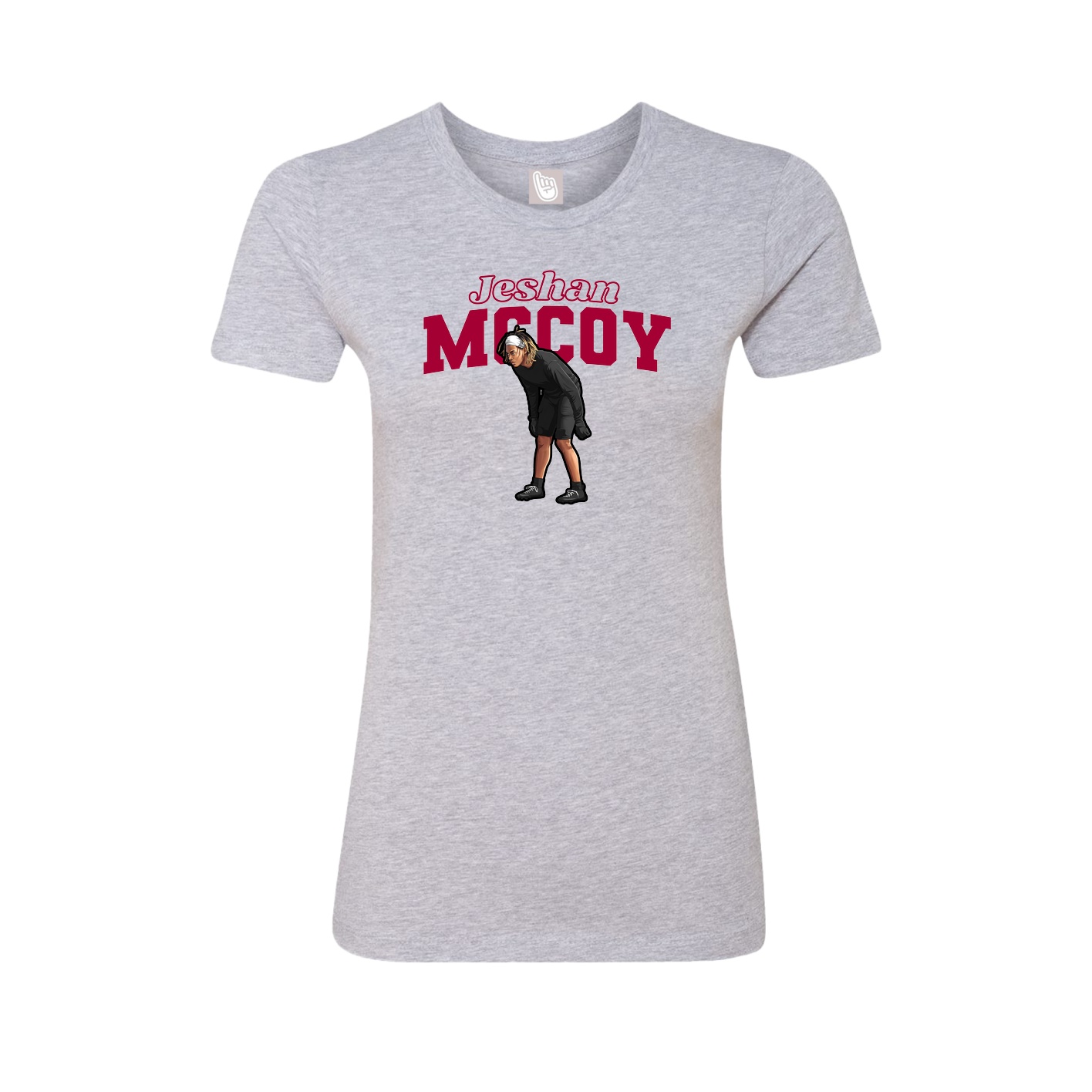 Womens Tee — Name Arch in Grey