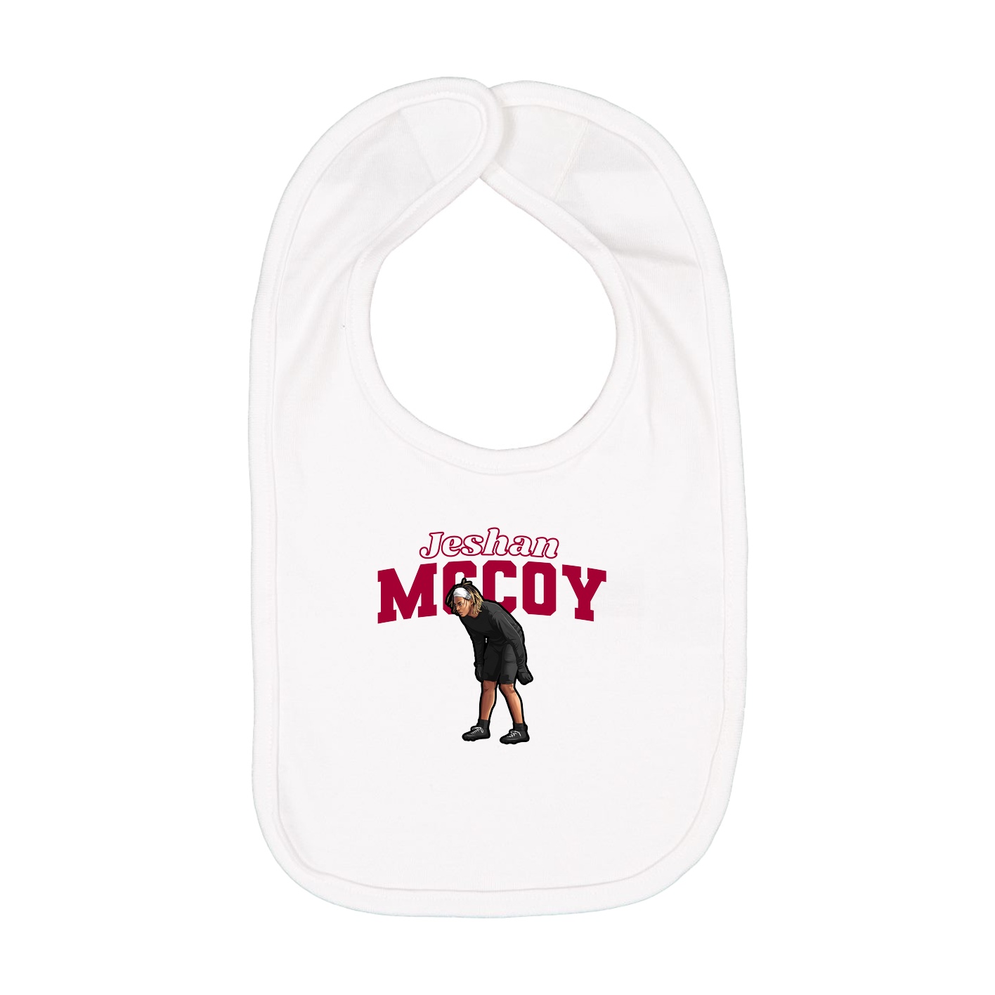 Infant Bib — Name Arch in White