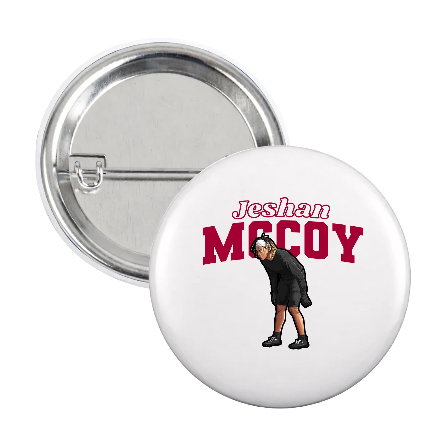 Game Day Button — Name Arch in White