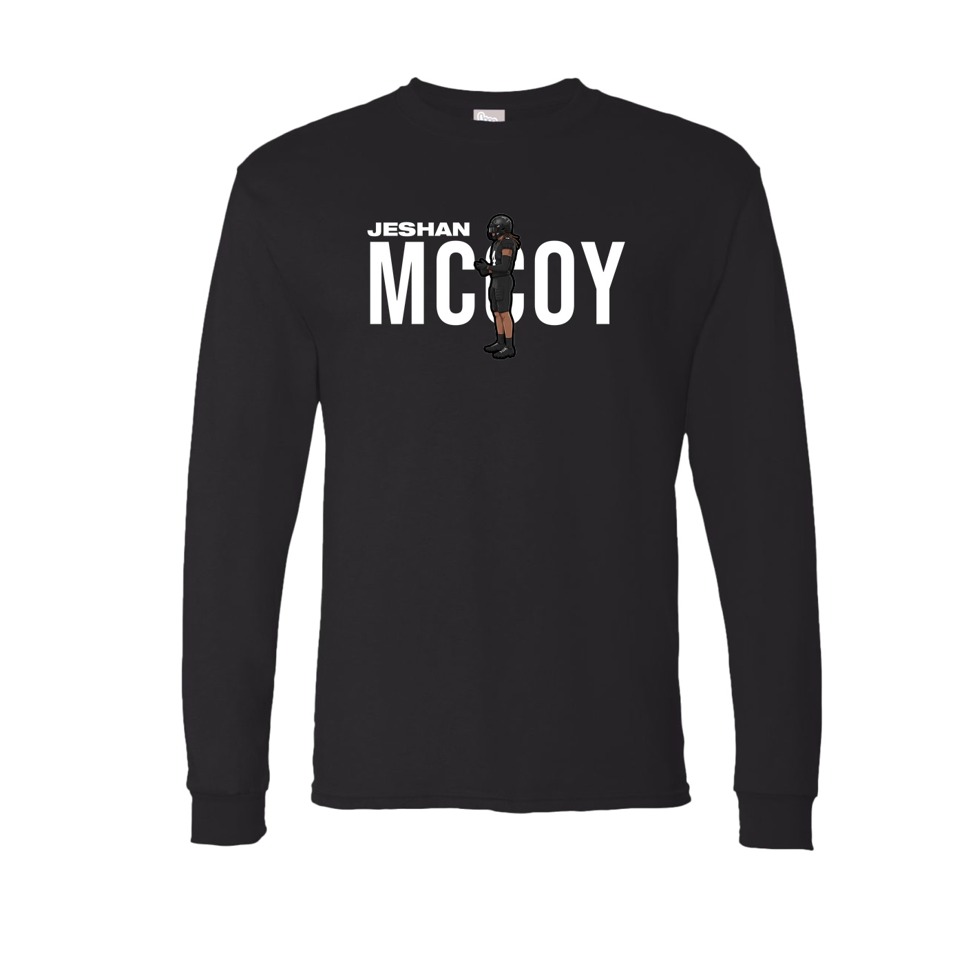 Long Sleeve Tee — Player Name in Black