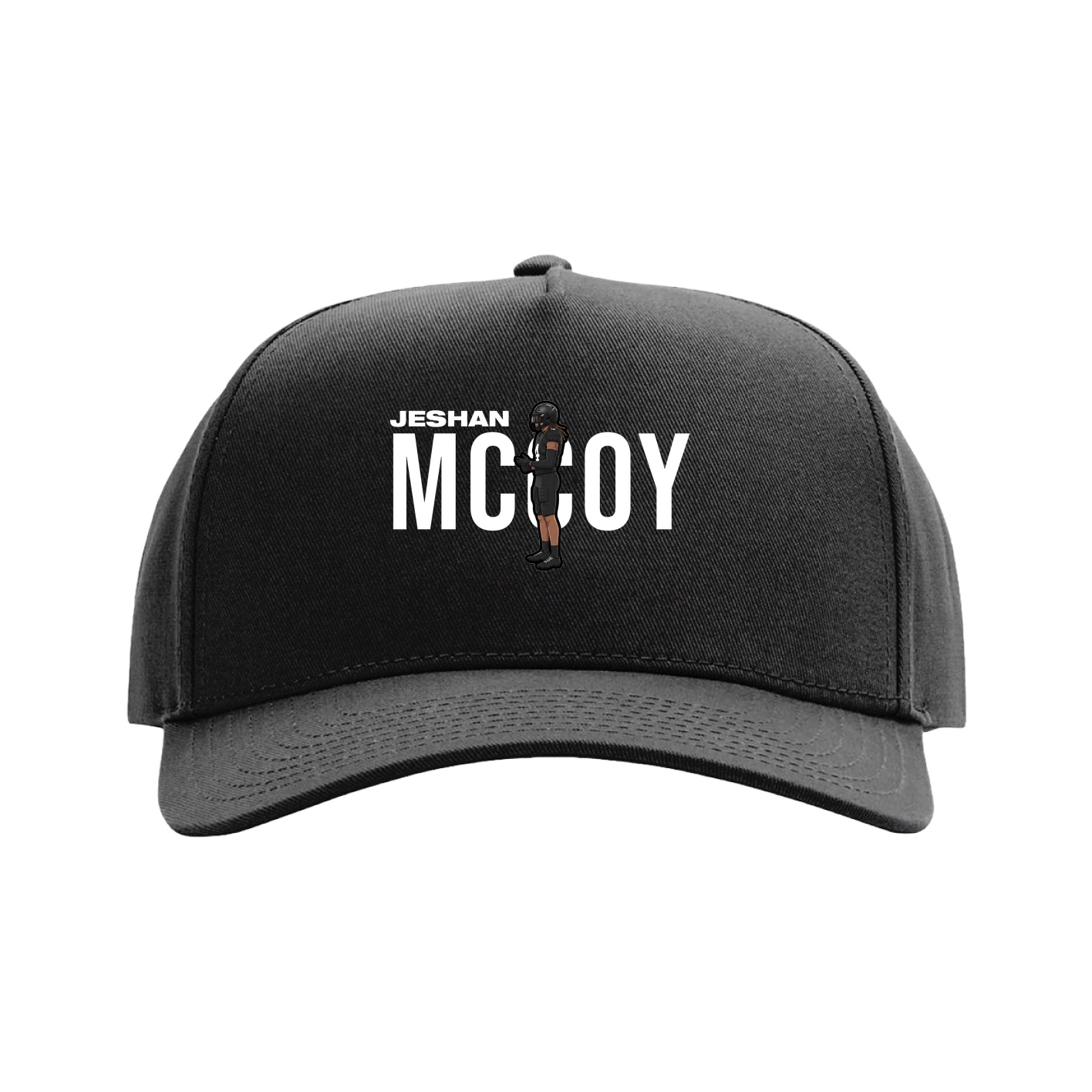 Full Fabric Five-Panel Champ Cap — Player Name in Black