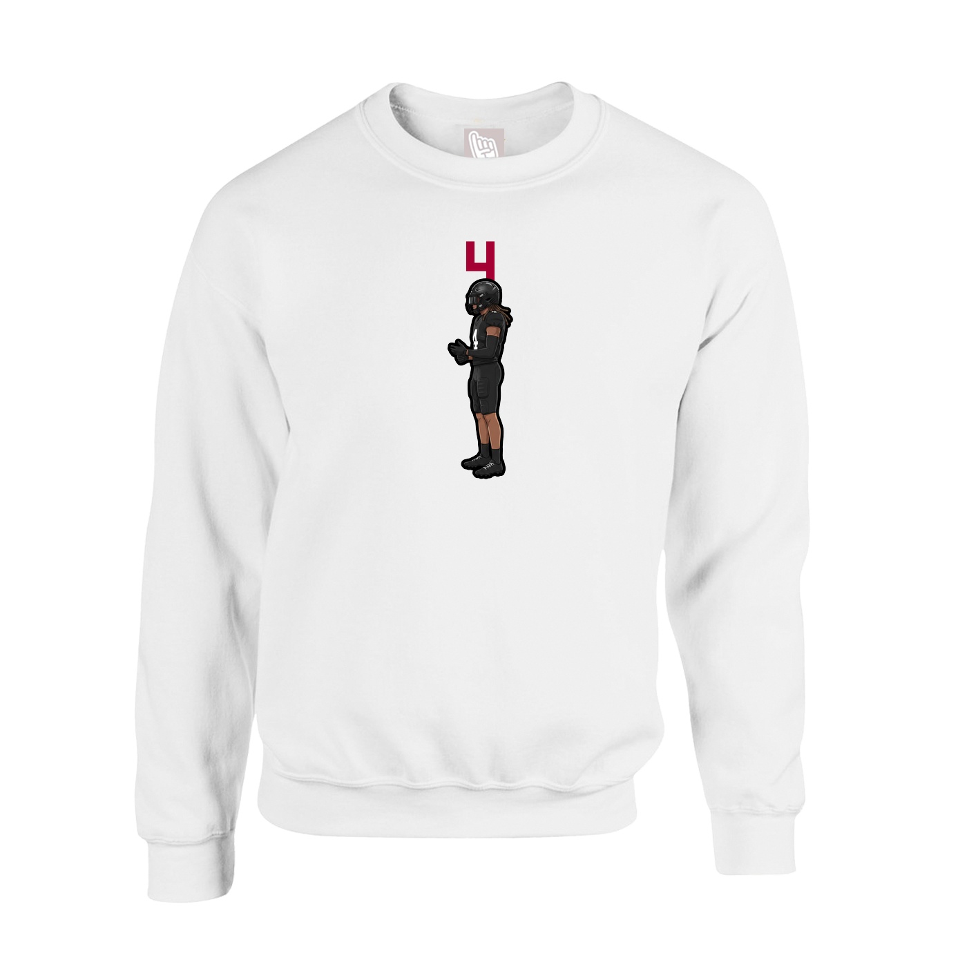 Fleece Crew — Number Top in White