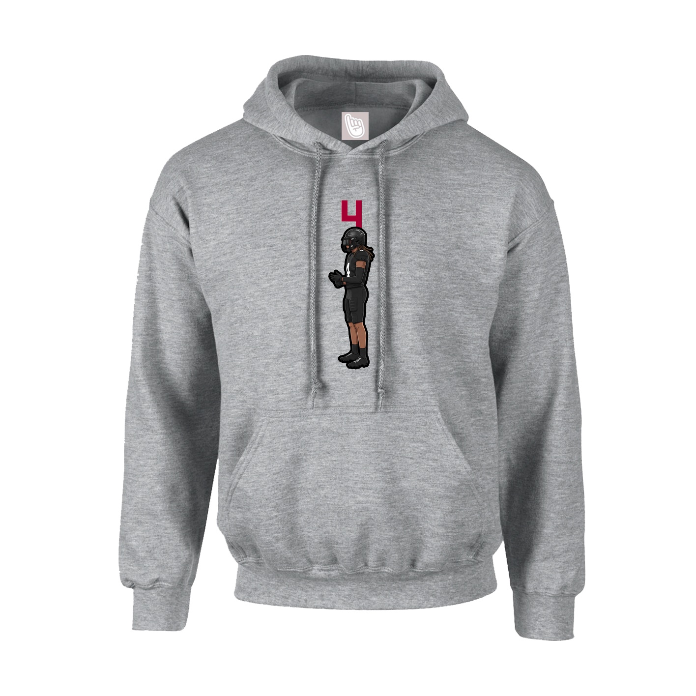 Youth Hoodie — Number Top in Grey
