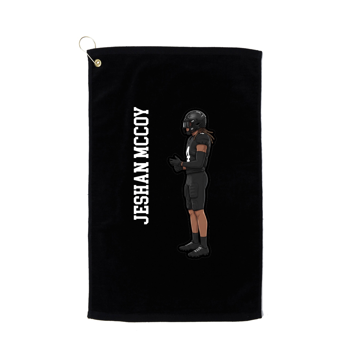 Golf Towel — Name Vertical in Black