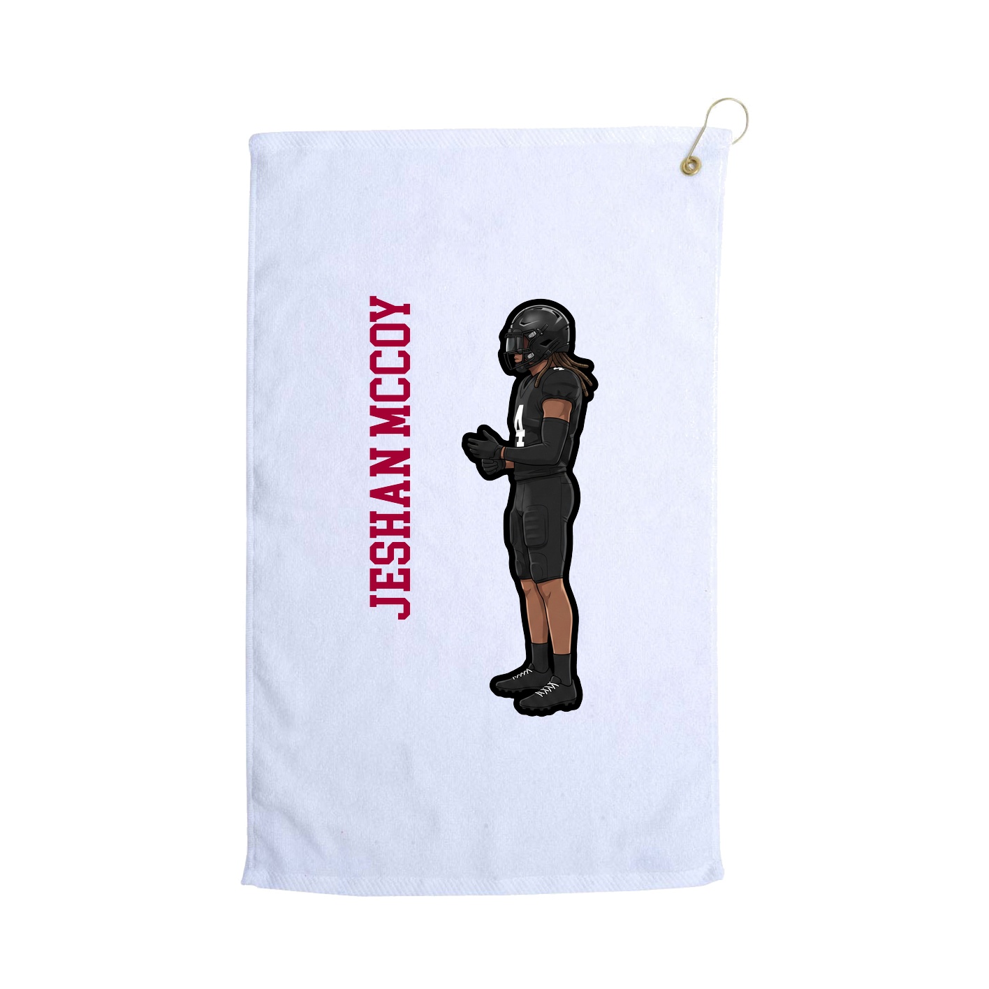 Golf Towel — Name Vertical in White