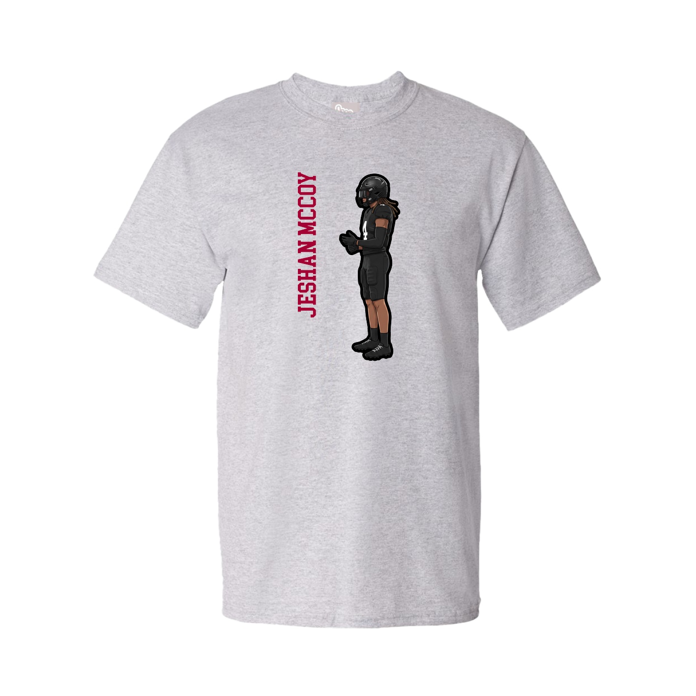 Youth Tee — Name Vertical in Grey