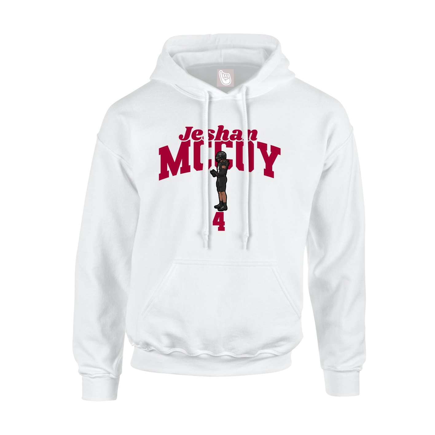 Youth Hoodie — Signature Arch in White