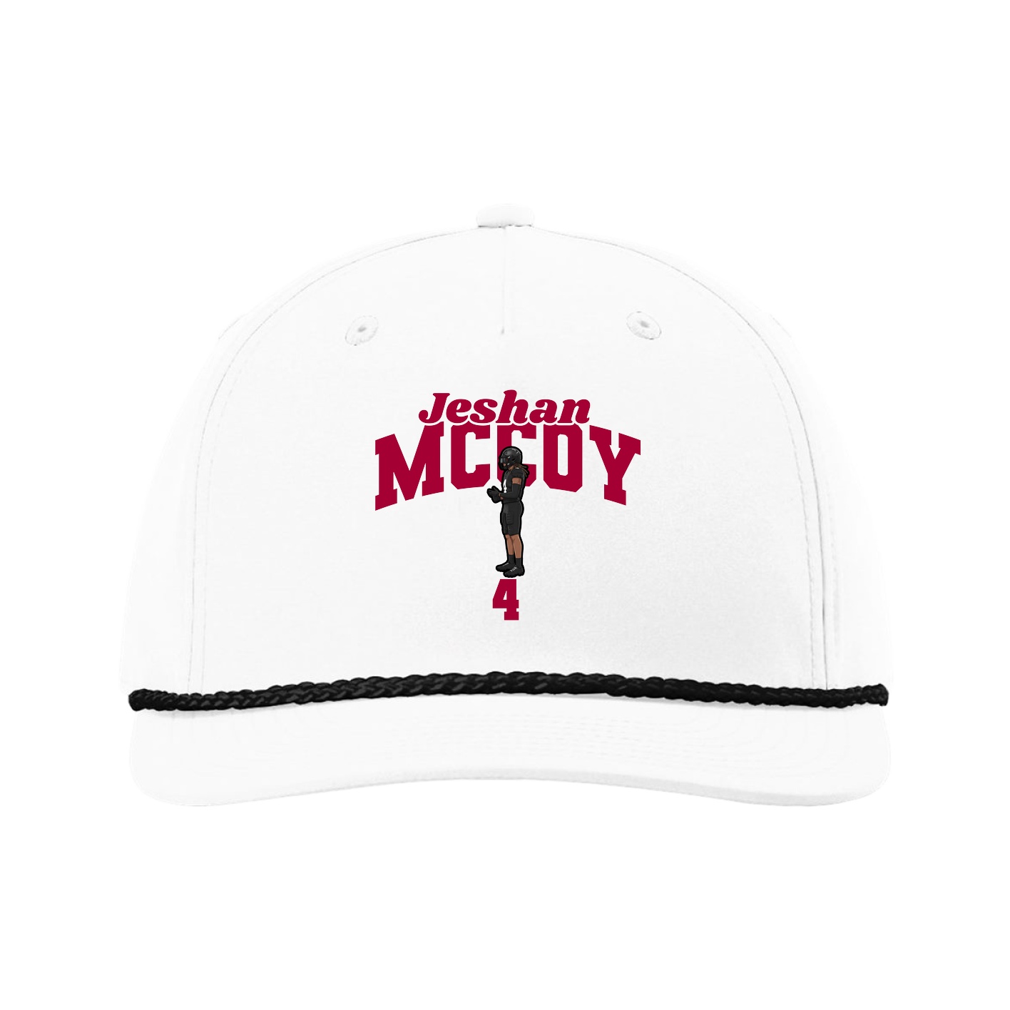 Five-Panel Classic Rope Cap — Signature Arch in White