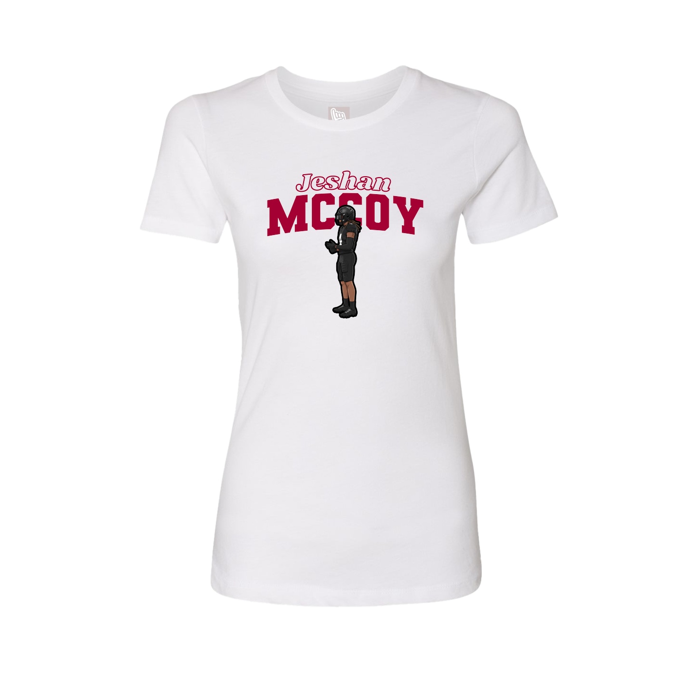 Womens Tee — Name Arch in White