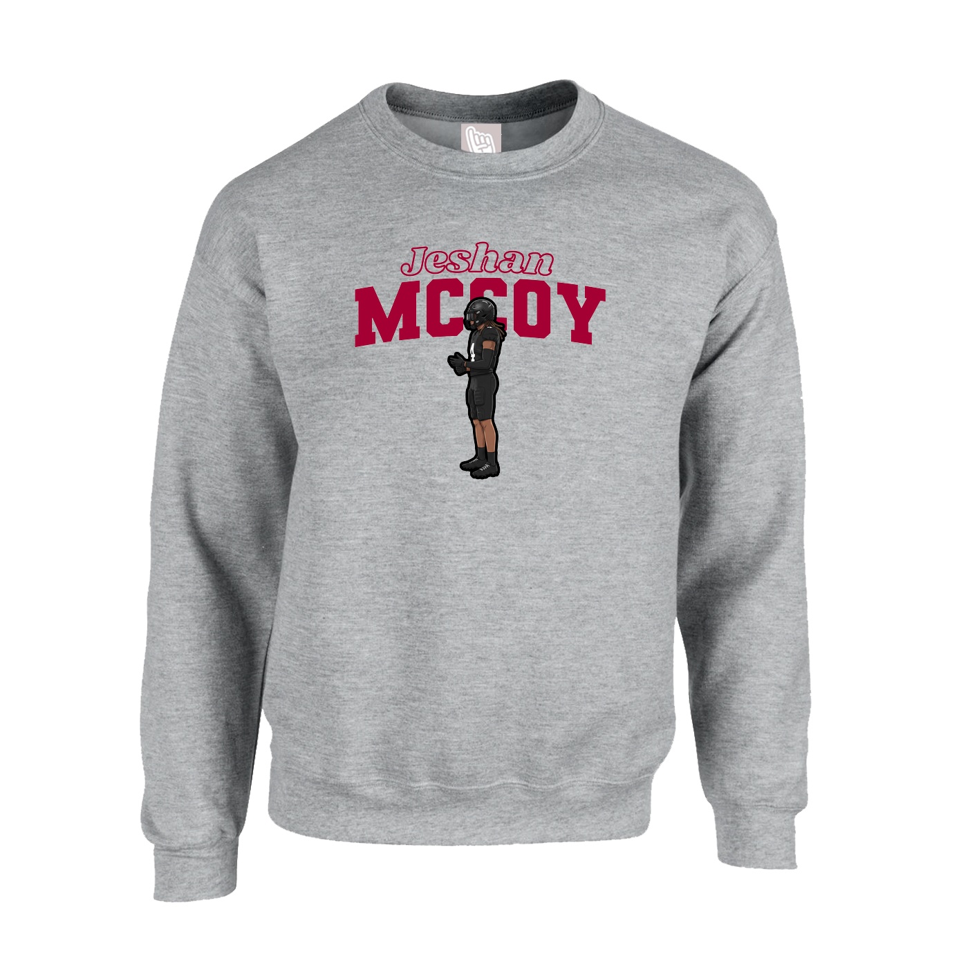 Fleece Crew — Name Arch in Grey