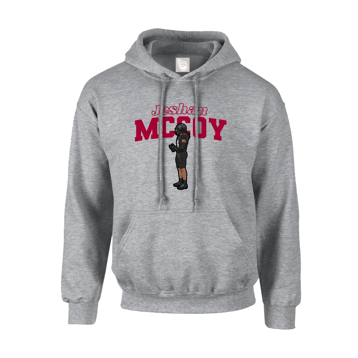 Youth Hoodie — Name Arch in Grey