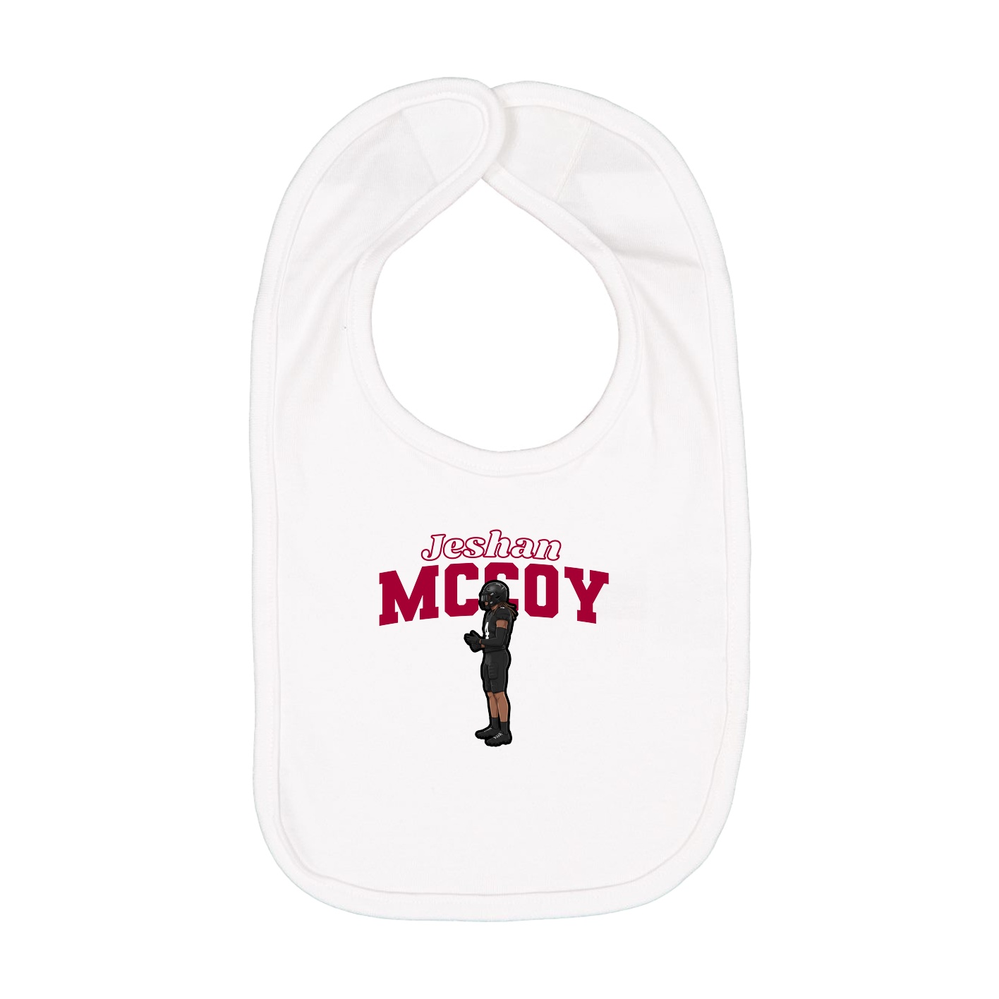 Infant Bib — Name Arch in White