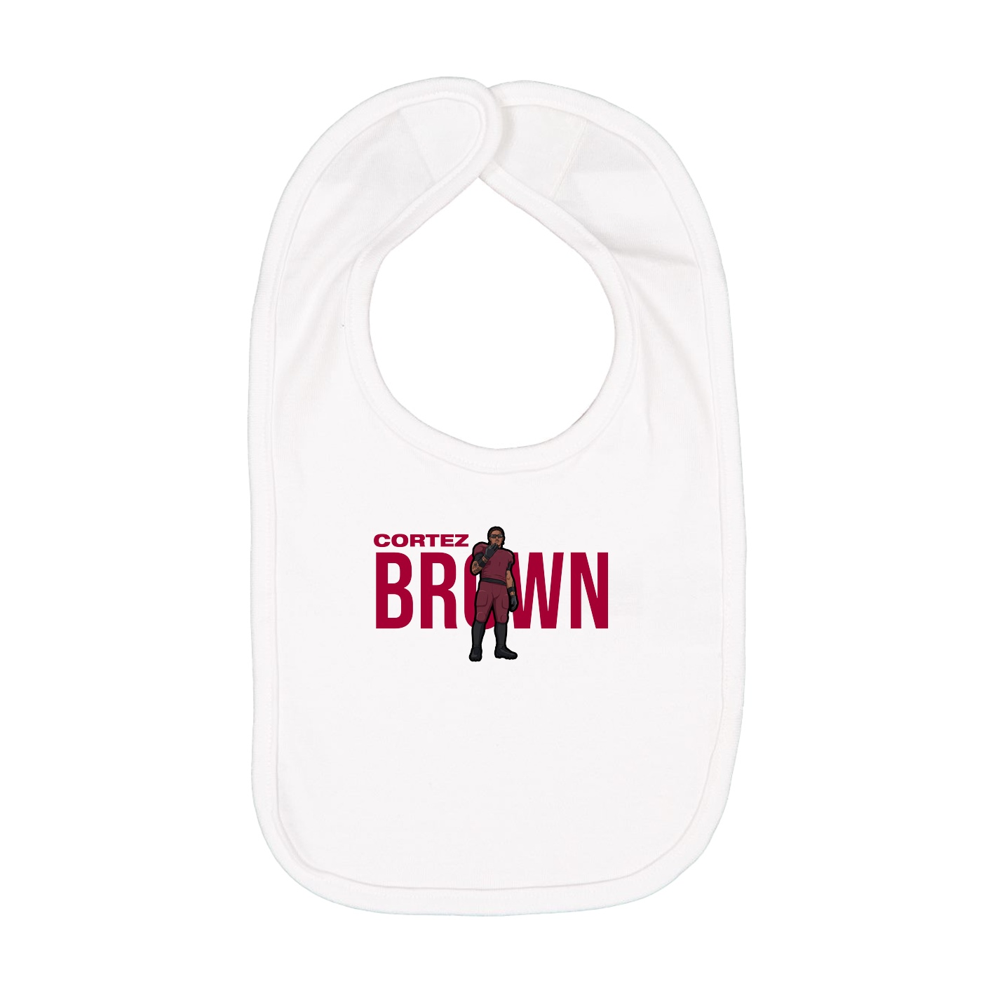 Infant Bib — Player Name in White