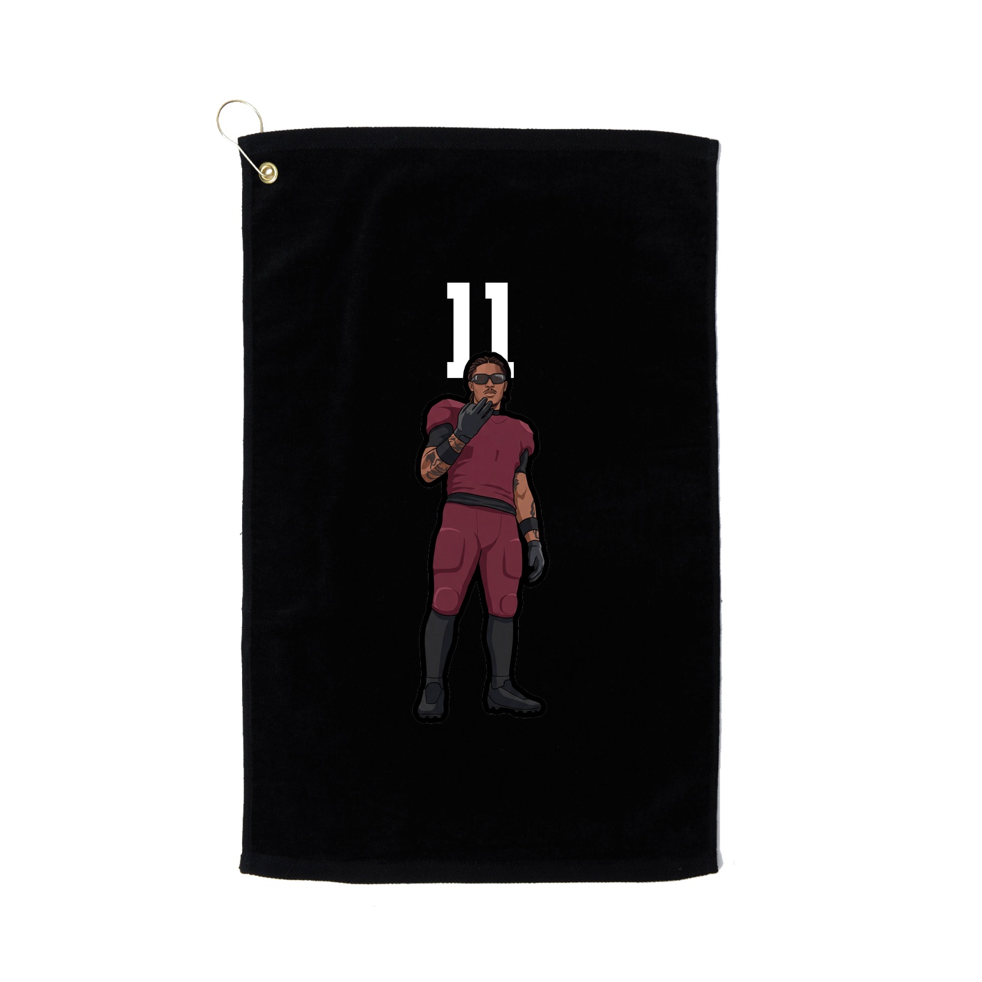 Golf Towel — Number Top in Black