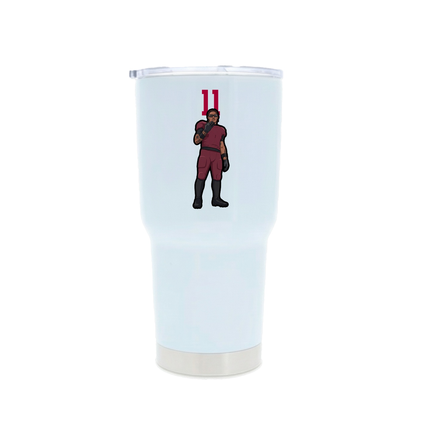 30oz Stainless Steel Tumbler — Number Top in White