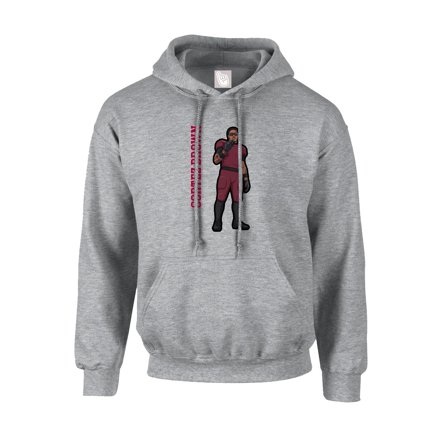 Youth Hoodie — Name Vertical in Grey