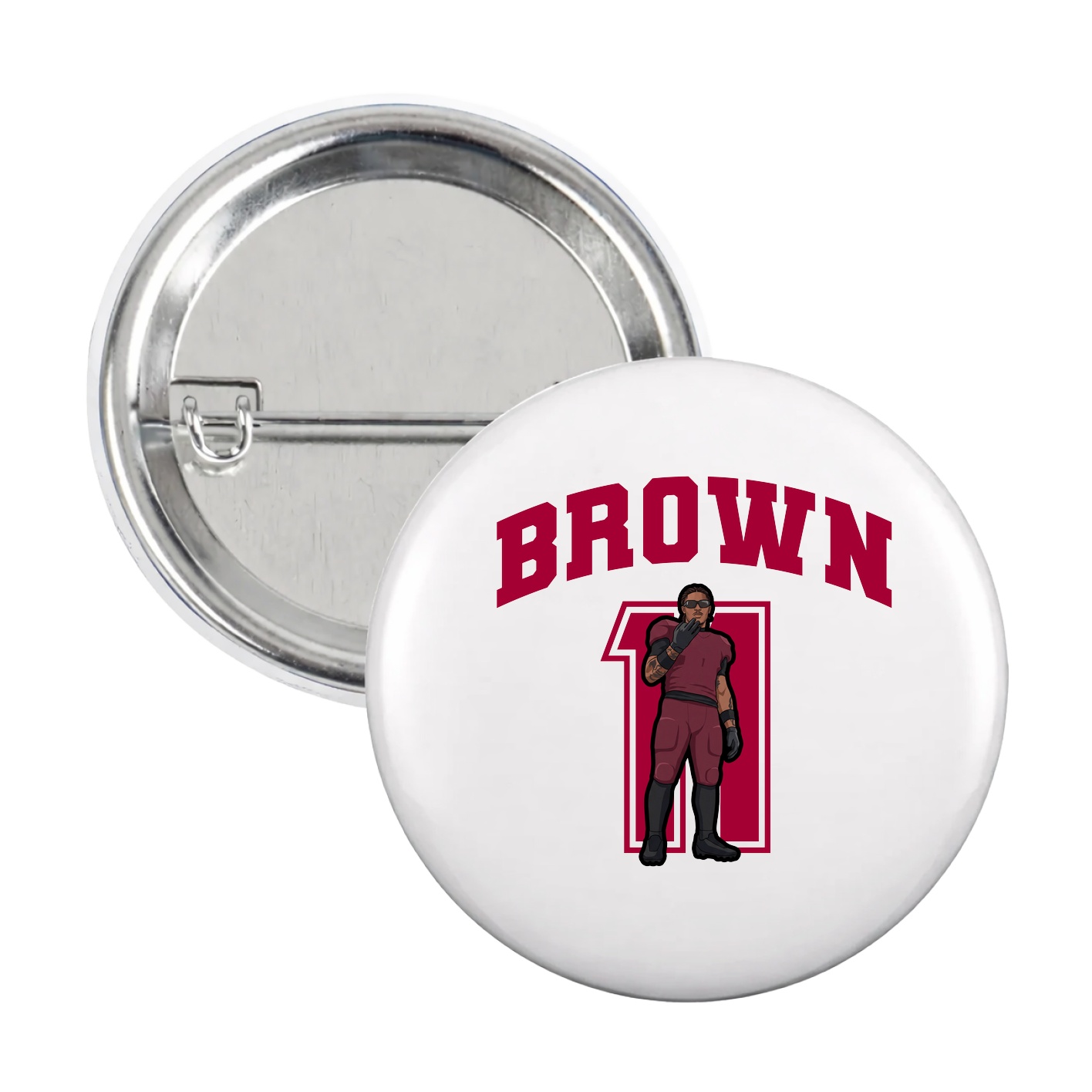Game Day Button — Number in White