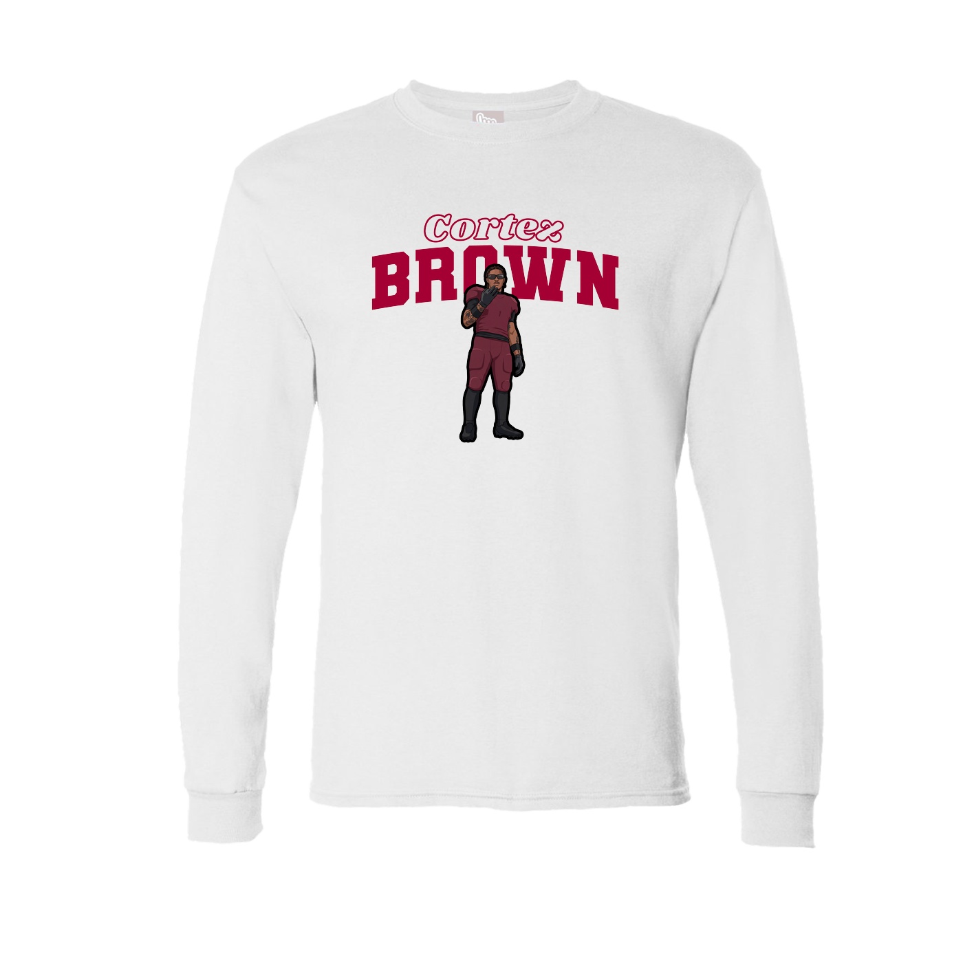 Long Sleeve Tee — Name Arch in White