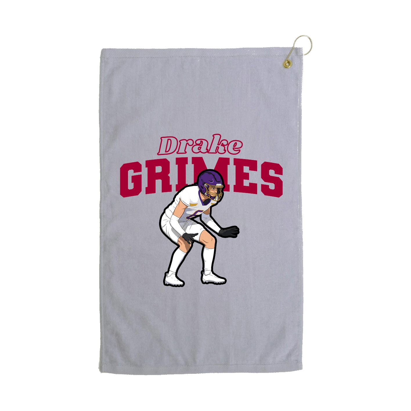 Golf Towel — Name Arch in Grey
