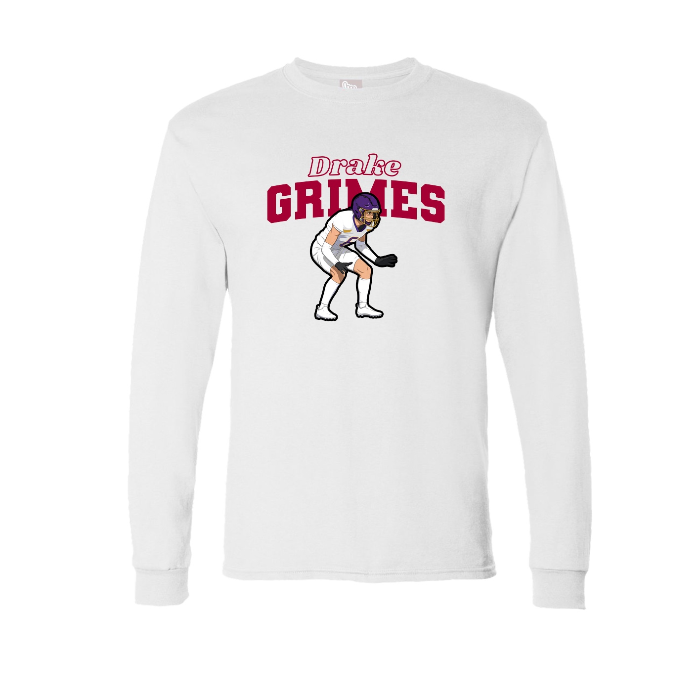 Long Sleeve Tee — Name Arch in White