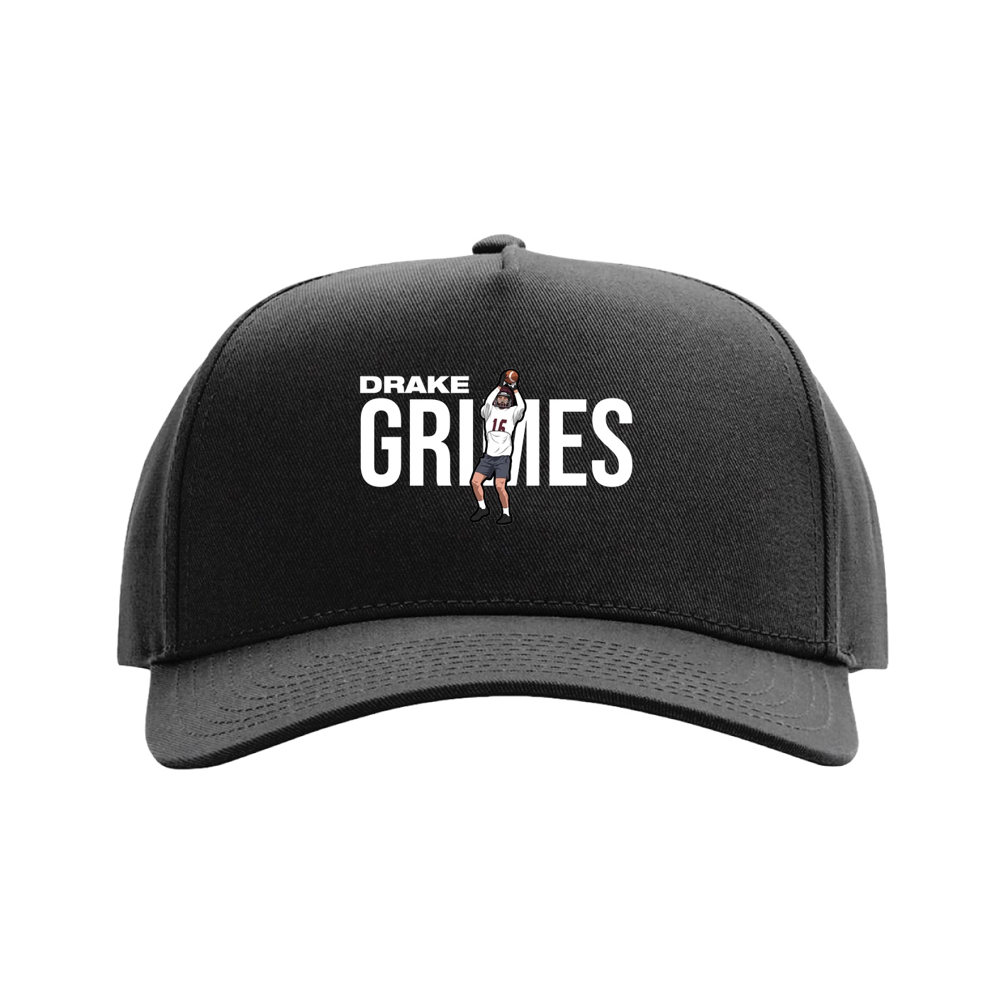 Full Fabric Five-Panel Champ Cap — Player Name in Black