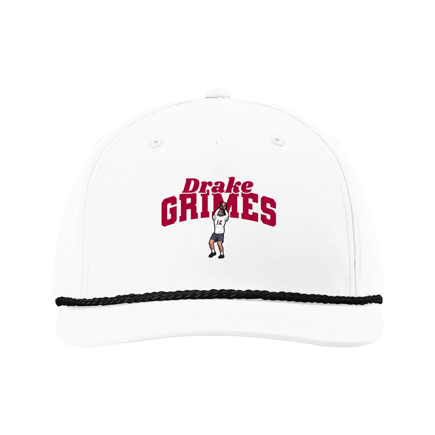 Five-Panel Classic Rope Cap — Signature Arch in White
