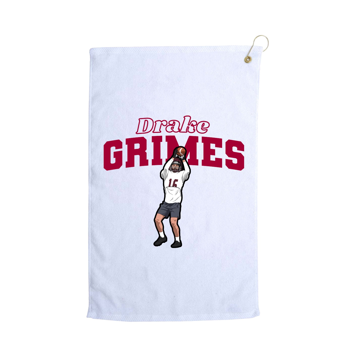 Golf Towel — Name Arch in White