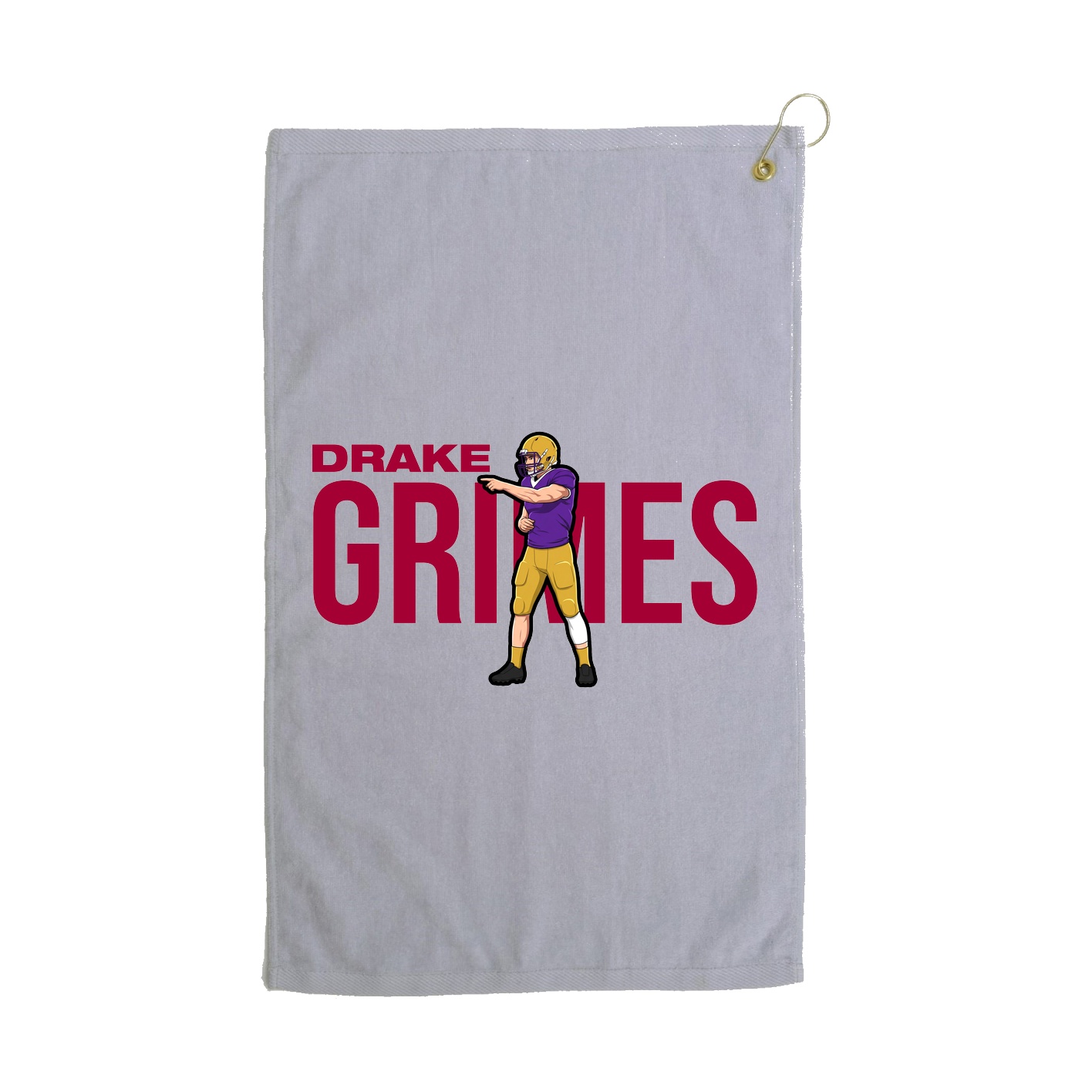 Golf Towel — Player Name in Grey