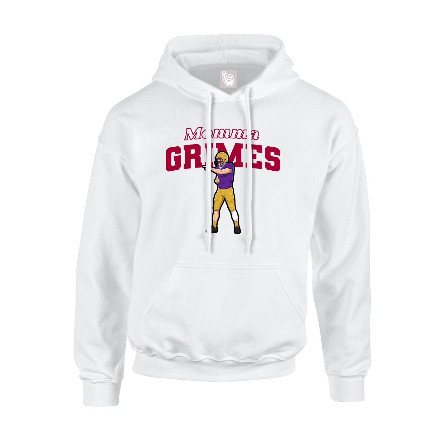 Youth Hoodie — Mothers Day Block in White