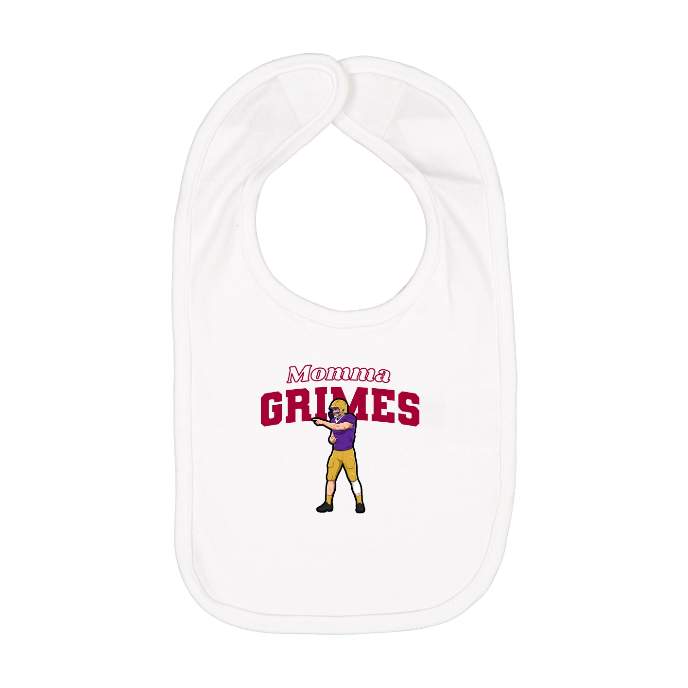 Infant Bib — Mothers Day Block in White