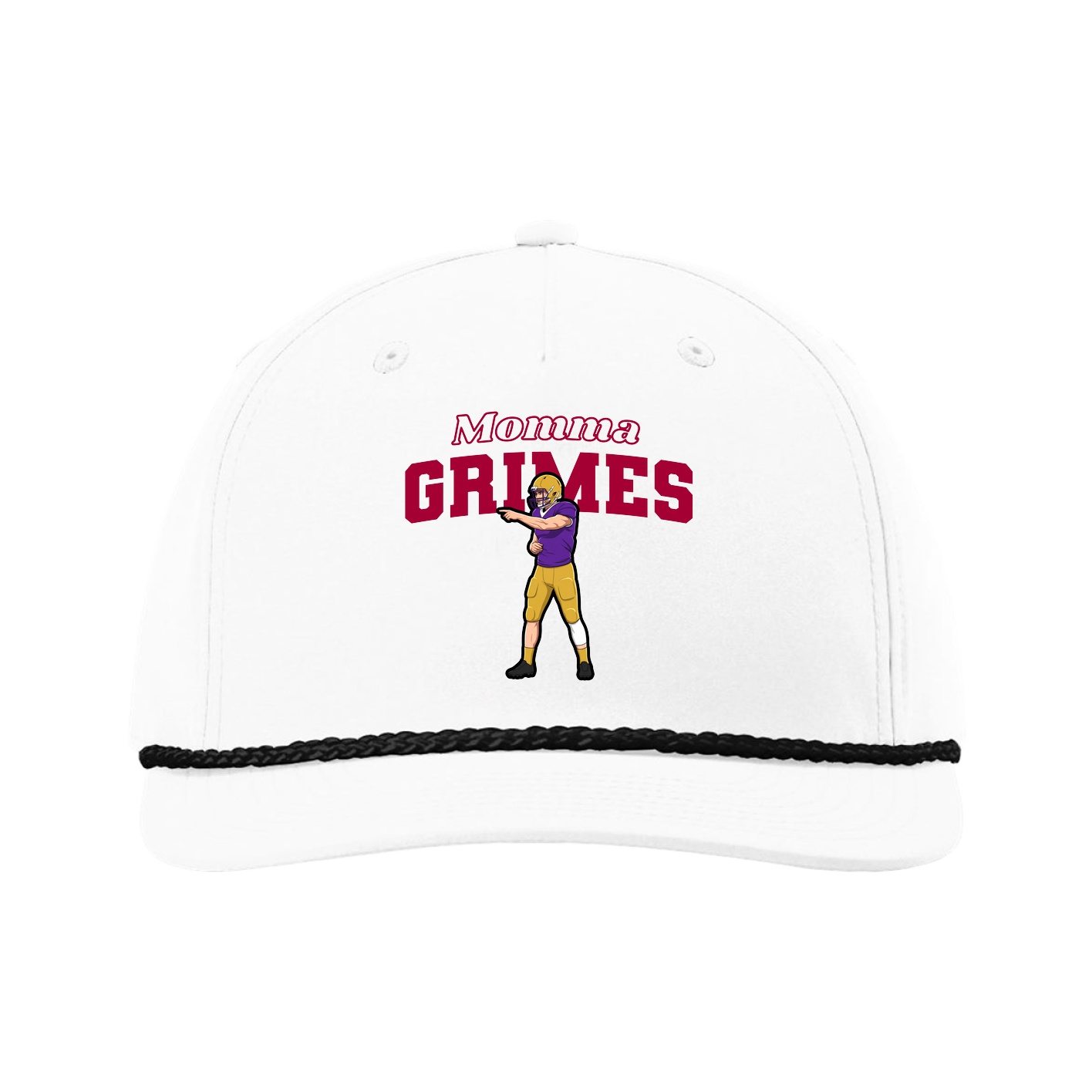 Five-Panel Classic Rope Cap — Mothers Day Block in White