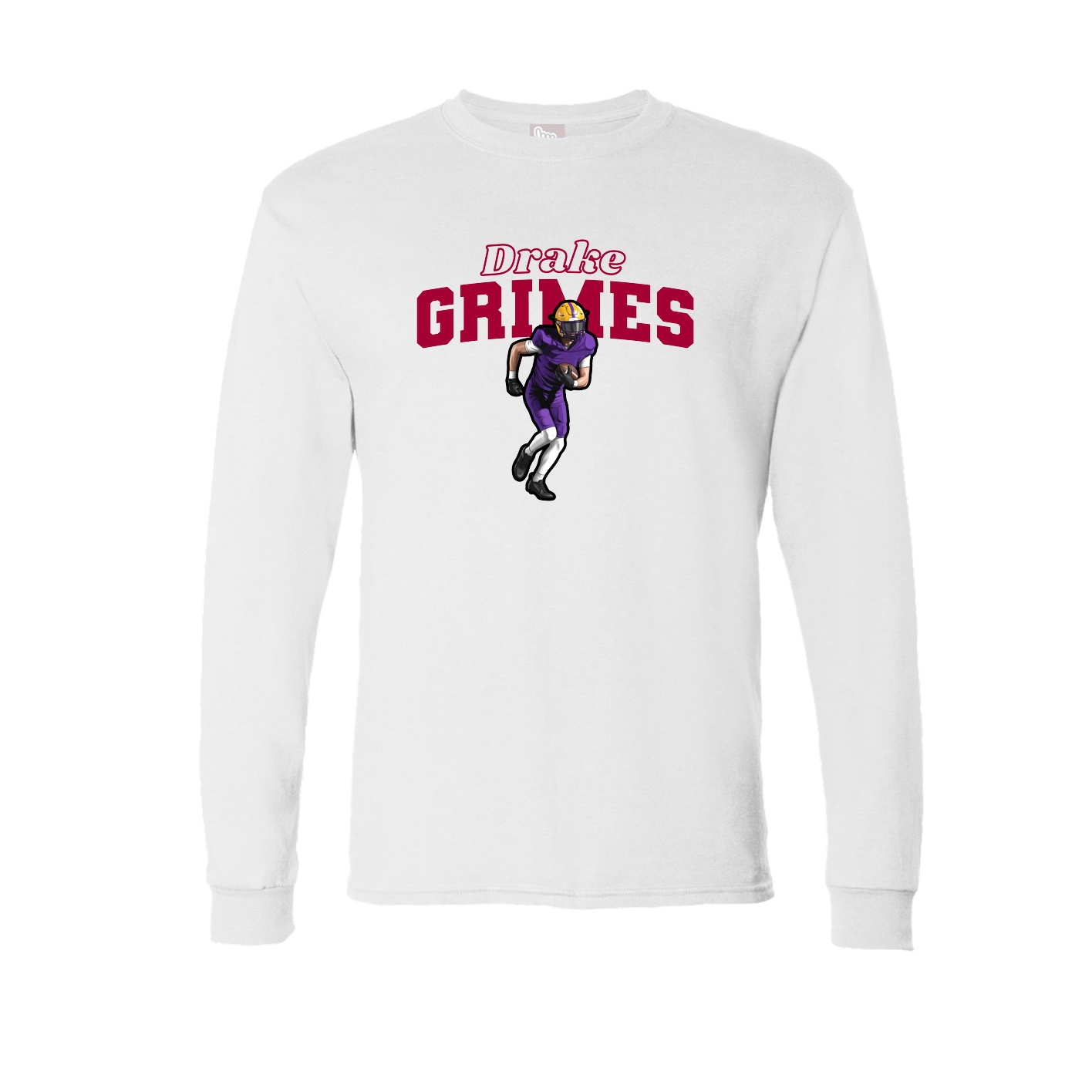 Long Sleeve Tee — Name Arch in White