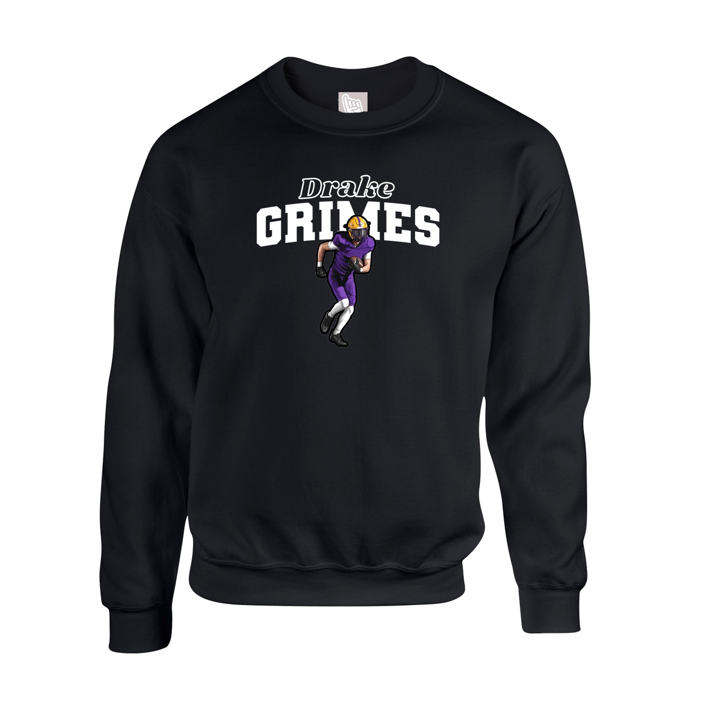 Fleece Crew — Name Arch in Black