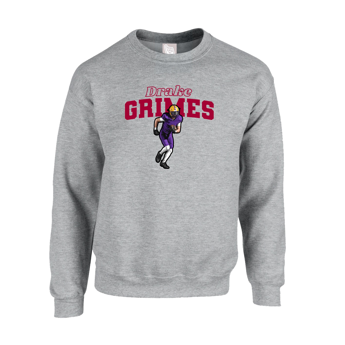 Fleece Crew — Name Arch in Grey