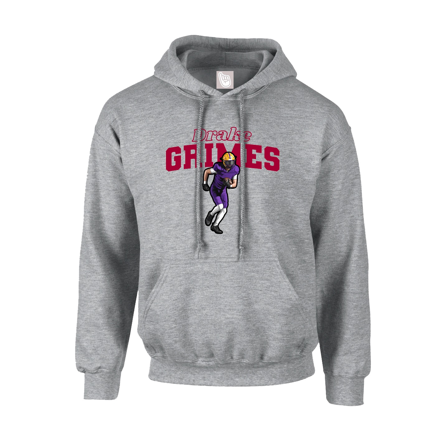 Youth Hoodie — Name Arch in Grey