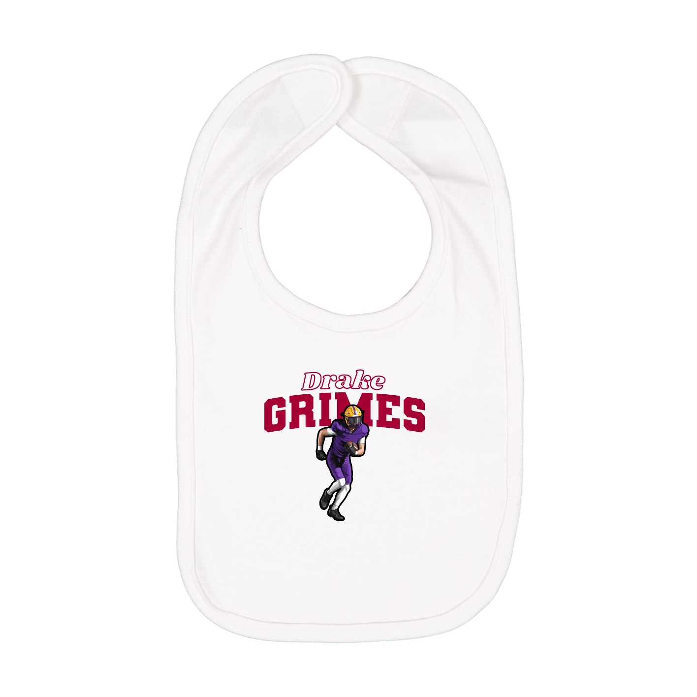 Infant Bib — Name Arch in White