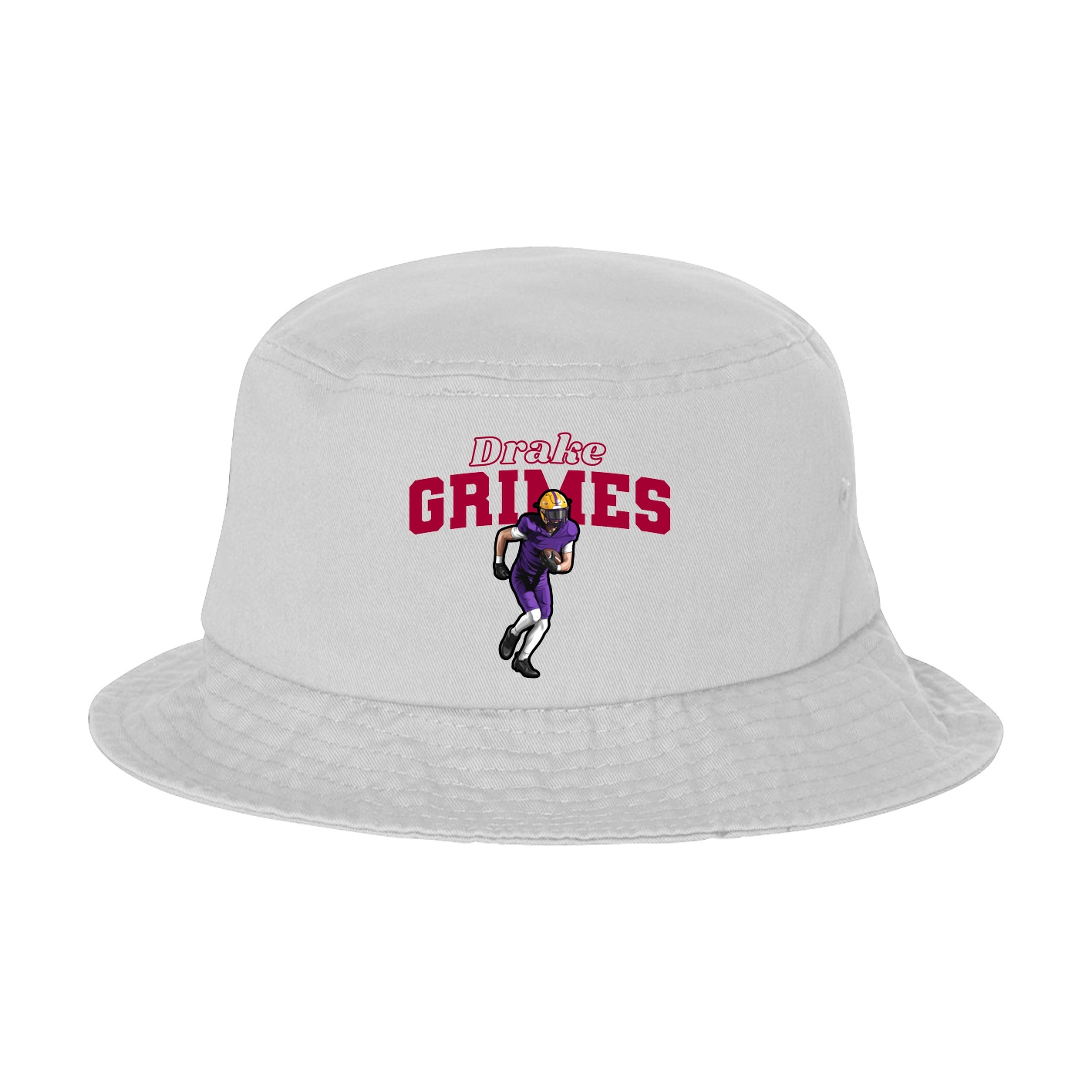 Bucket Cap — Name Arch in White
