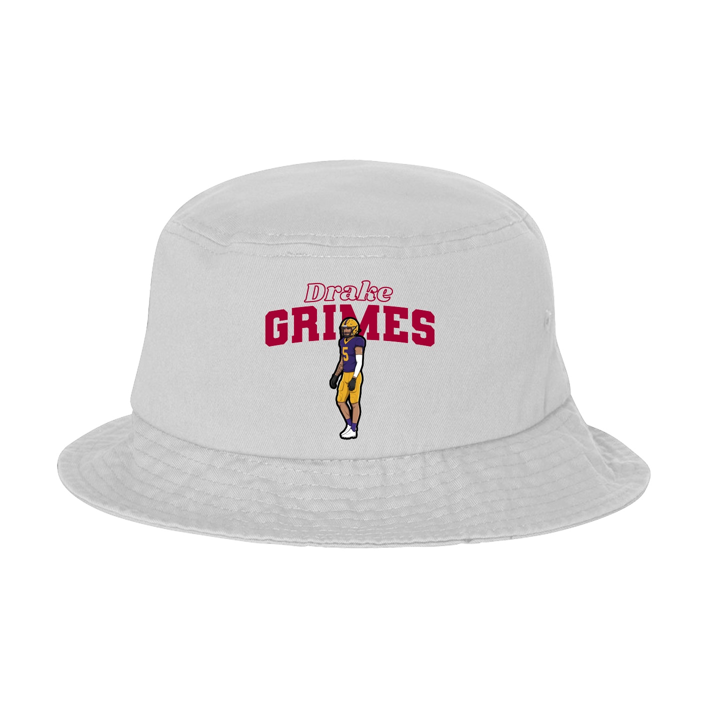 Bucket Cap — Name Arch in White
