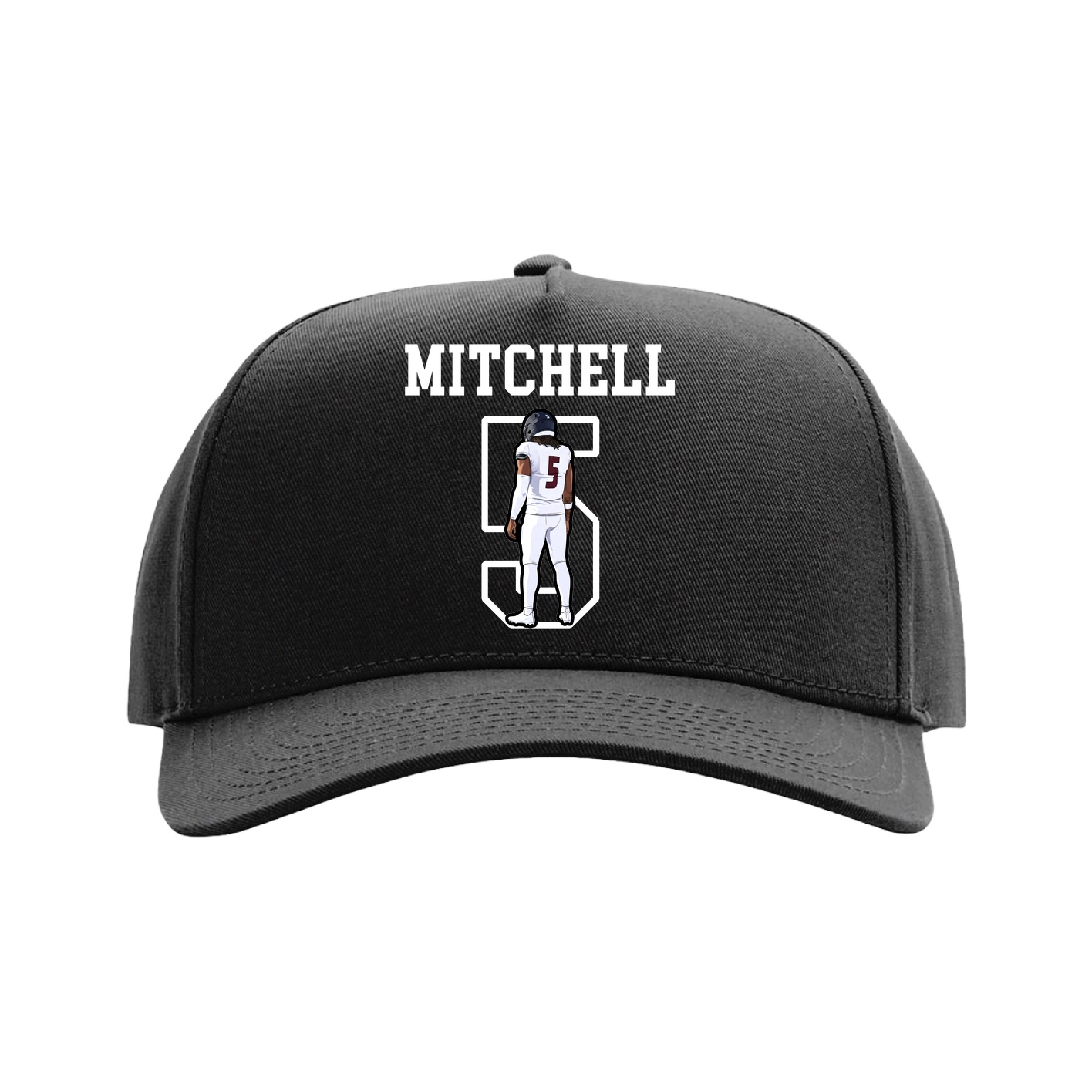 Full Fabric Five-Panel Champ Cap — Shirsey in Black