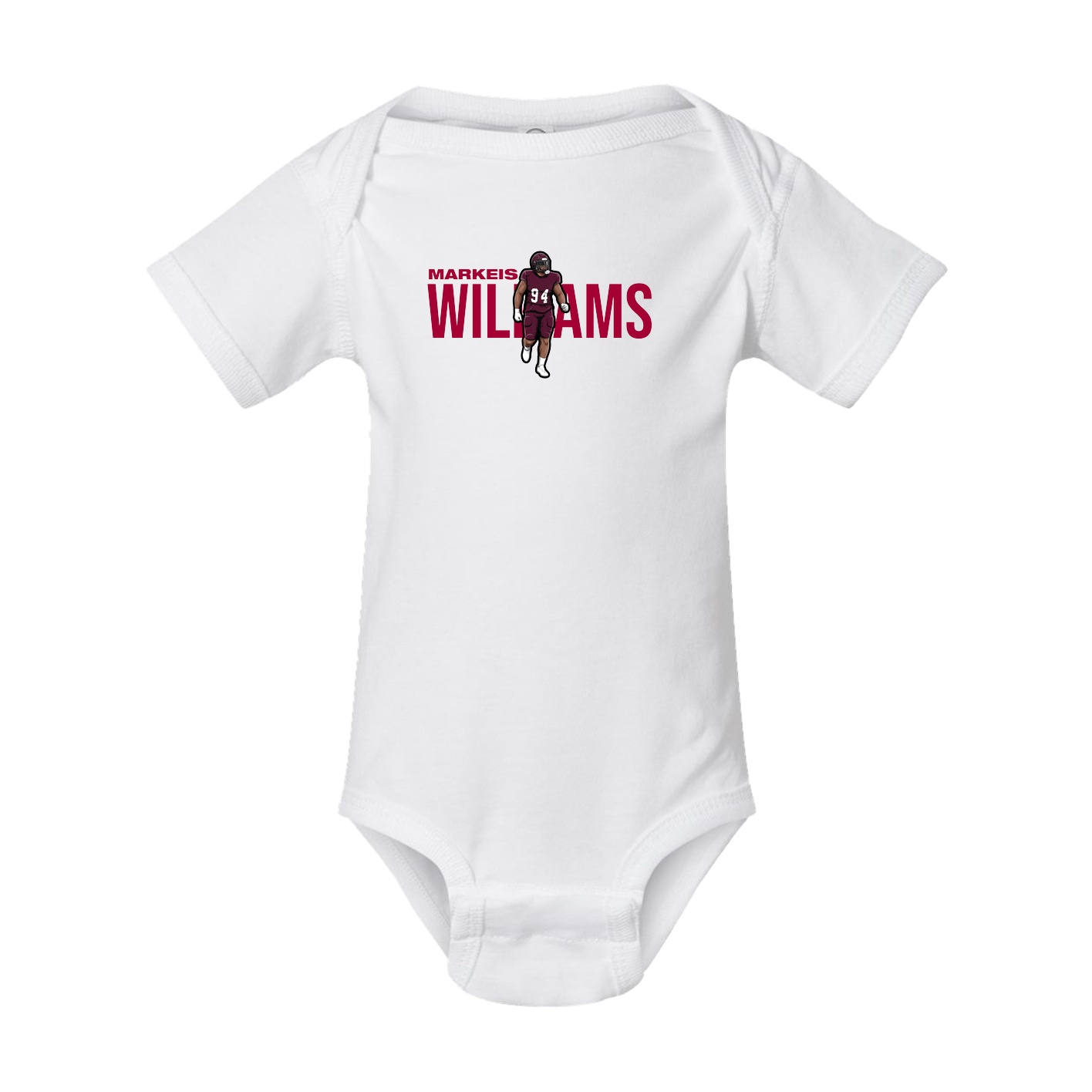 Baby Onesie — Player Name in White